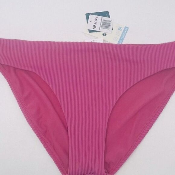 ROXY Juniors' Love The Comber Bikini Bottoms Size XLarge Ribbed Swim Pink New - Picture 11 of 13